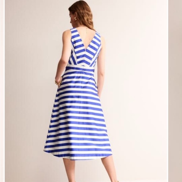 Boden NEW NWT Dress Panelled Bodice Surf the Web Midi  Stripes Size 2 Regular - Picture 3 of 11
